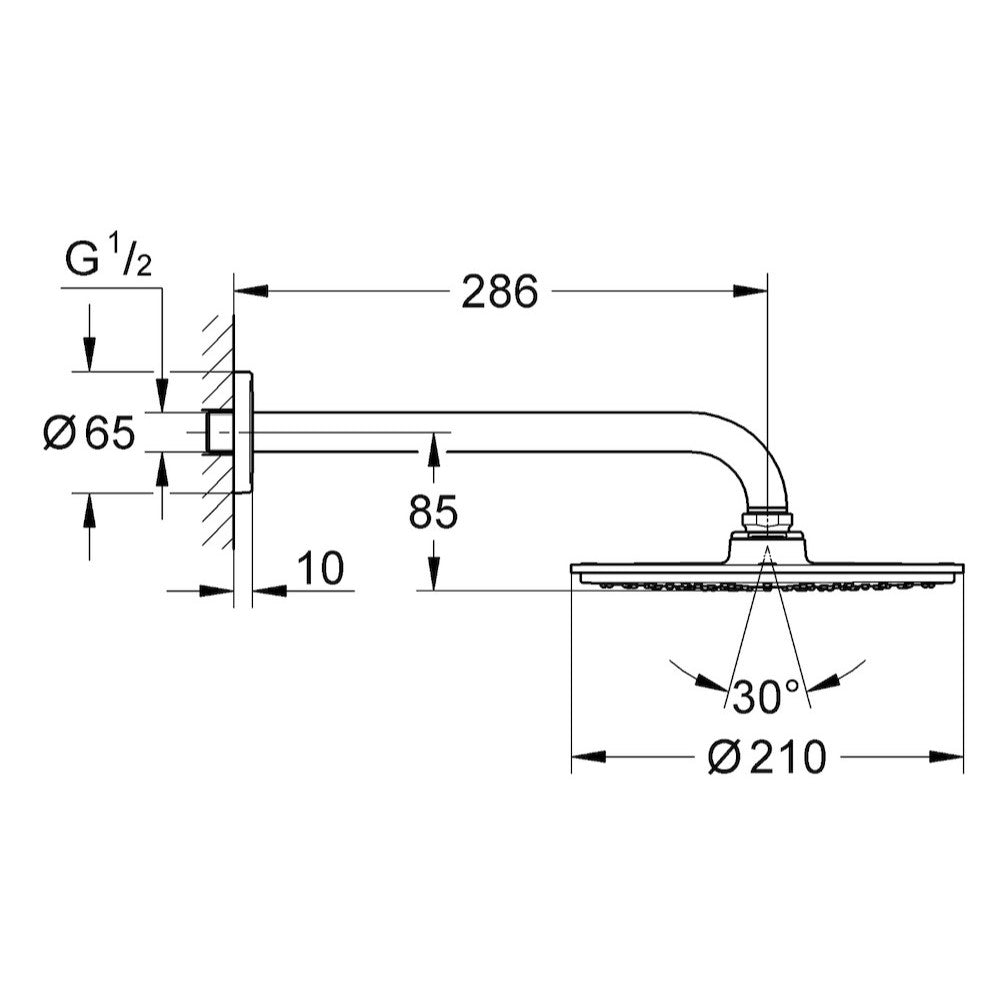 Nadglavne prhe — 26062000 Grohe Rainshower Cosmopolitan 210 nadglavna prha | SAN-KERAMIKA.SI