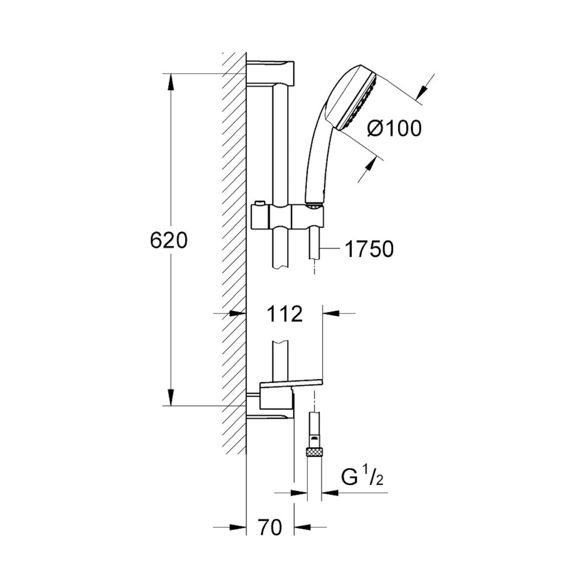 Tuš sistemi — 26083002 Grohe New Tempesta Cosmopolitan 100 tuš set brez armature | SAN-KERAMIKA.SI