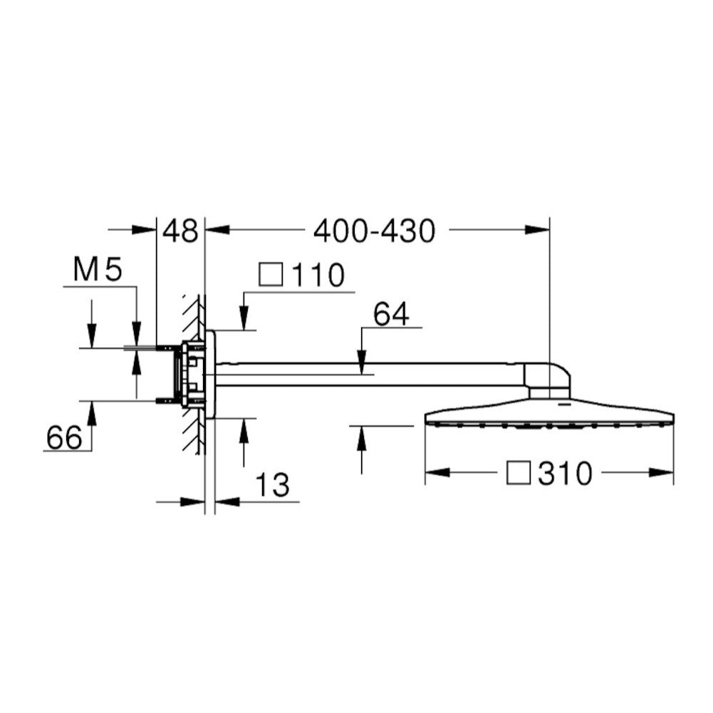 Nadglavne prhe — 26479000 Grohe Rainshower SmartActive Cube 310 nadglavna prha | SAN-KERAMIKA.SI