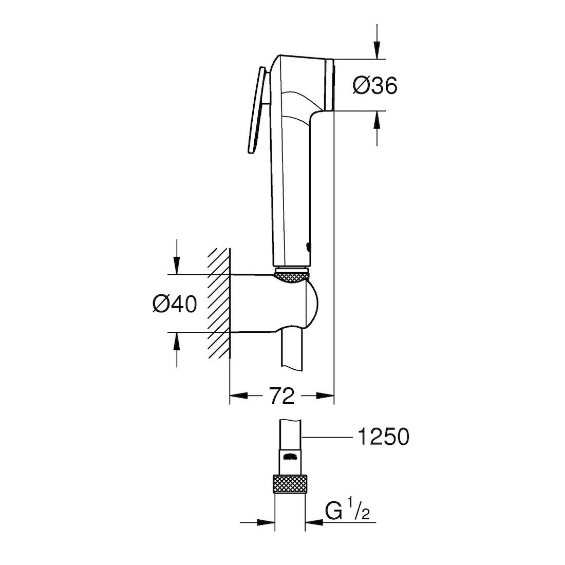 27513001 Grohe Tempesta-F Trigger Spray bide tuš set