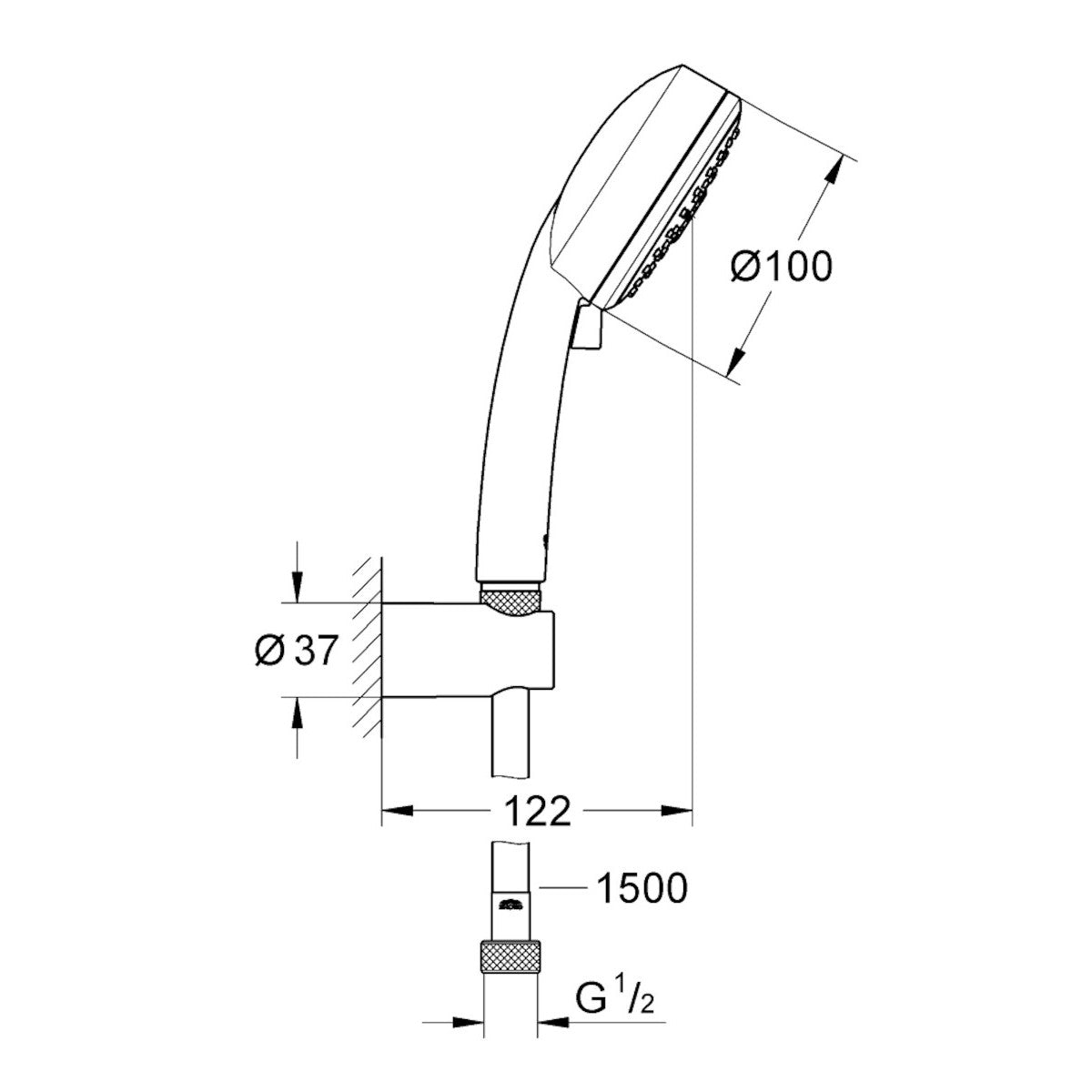 27588002 Grohe New Tempesta Cosmopolitan 100 tuš set brez armature