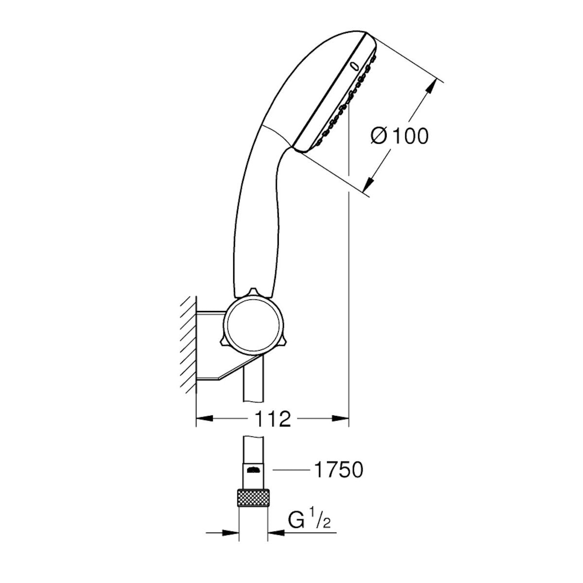 2760110E Grohe New Tempesta Classic 100 tuš set brez armature