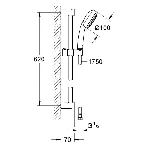 27786002 Grohe New Tempesta Cosmopolitan 100 tuš set brez armature