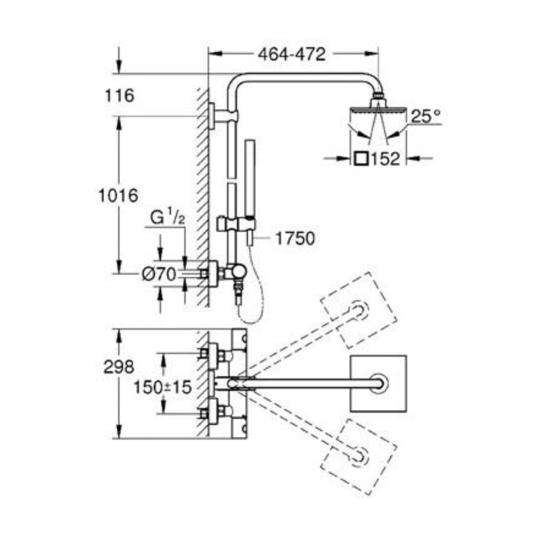 27932000 Grohe Euphoria System 150 termostatska armatura s tuš setom