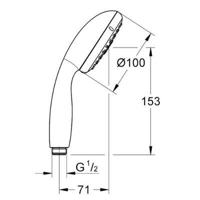 28261002 Grohe New Tempesta 100 tuš ročka 3 funkcije