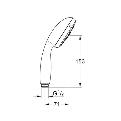 28419002 Grohe New Tempesta 100 tuš ročka 3 funkcije