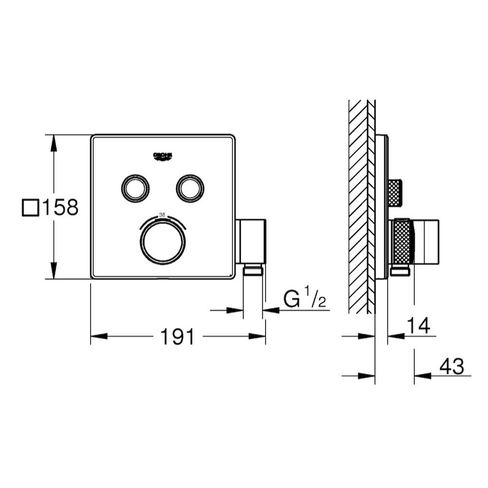 29125000 Grohe SmartControl termostatska pokrivna plošča