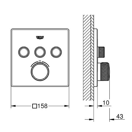 29126000 Grohe Smart Control termostatska pokrivna plošča