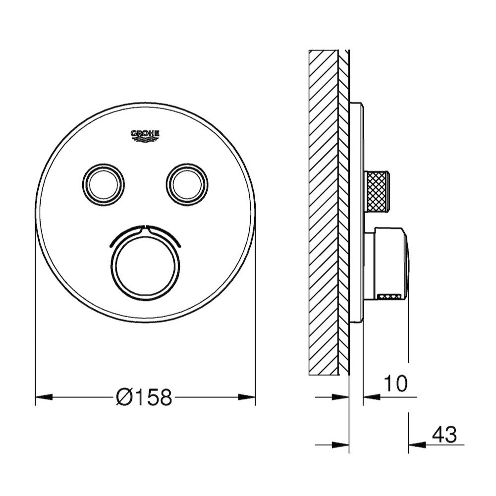 29145000 Grohe SmartControl pokrivna plošča