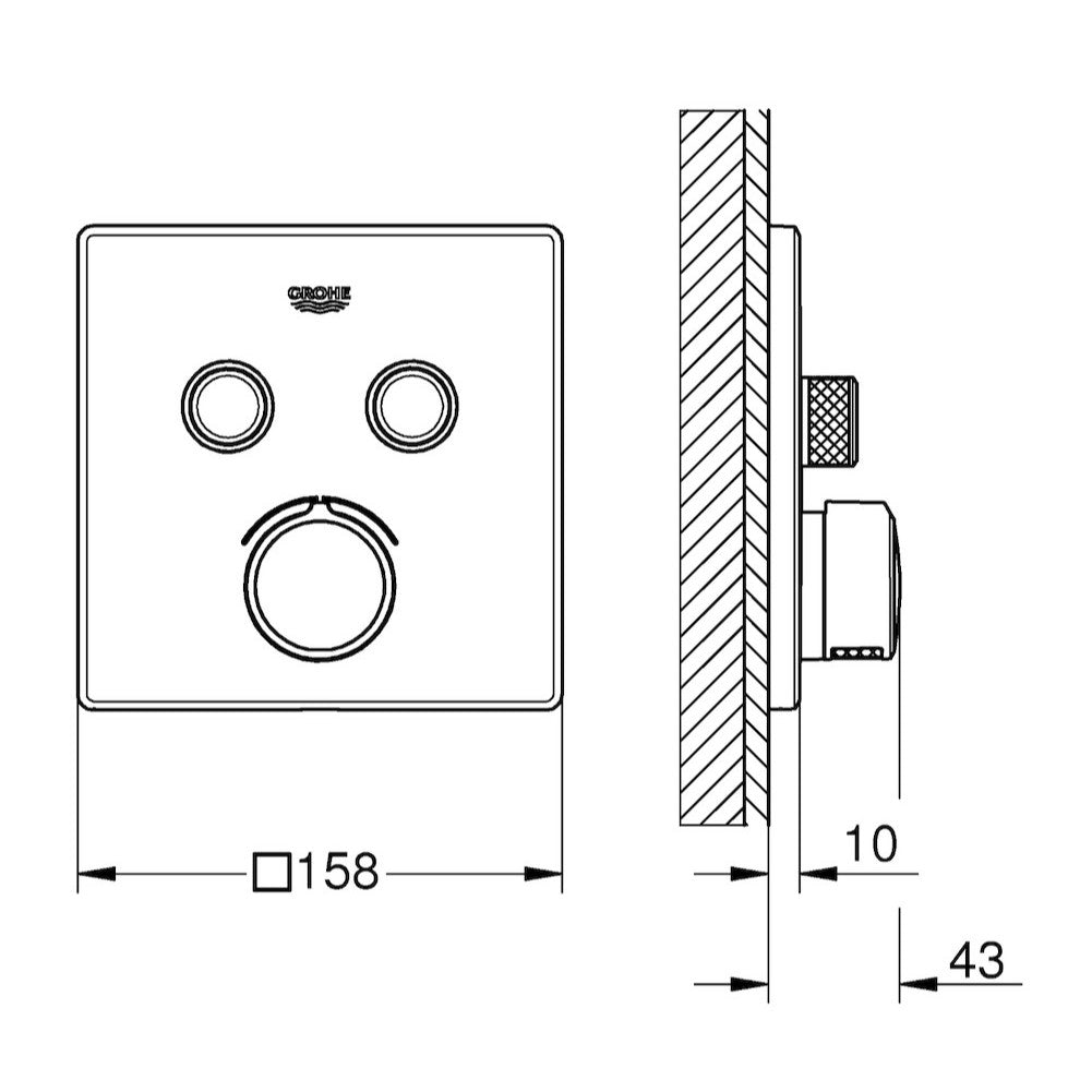 29148000 Grohe SmartControl pokrivna plošča