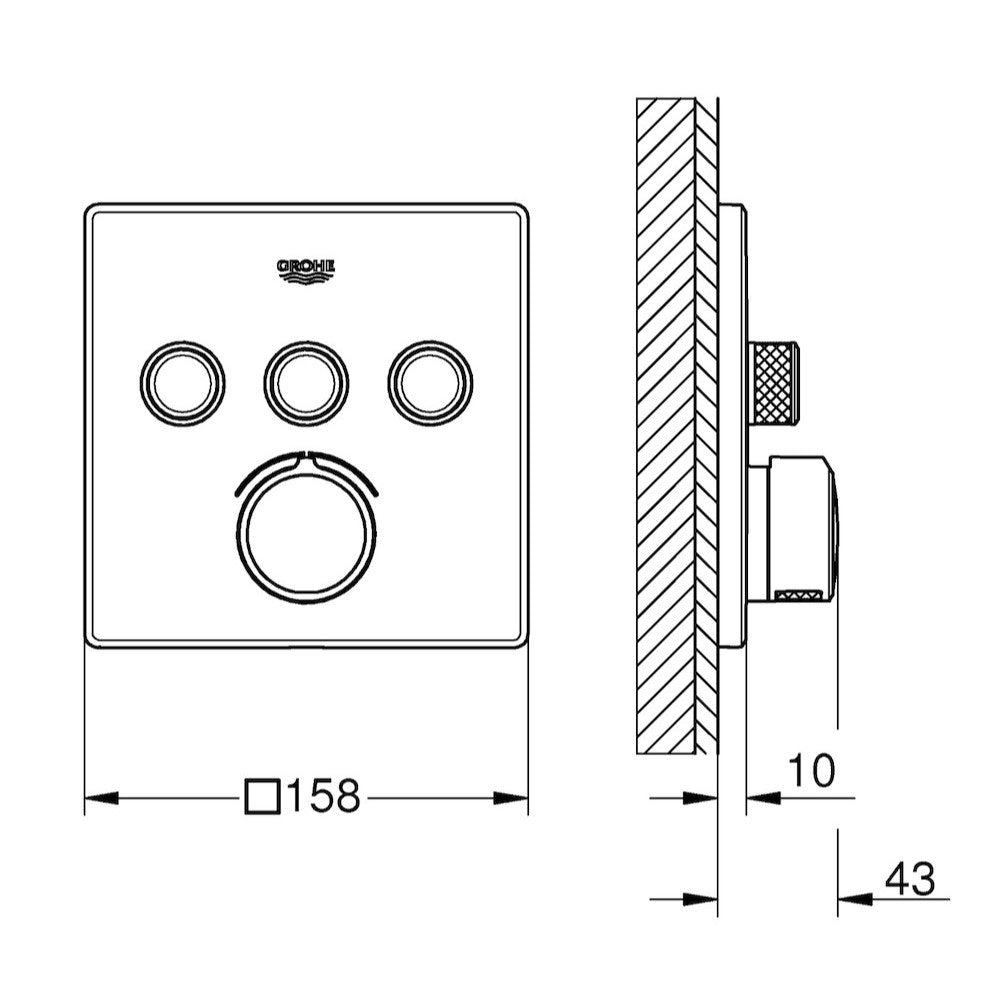 29149000 Grohe SmartControl pokrivna plošča