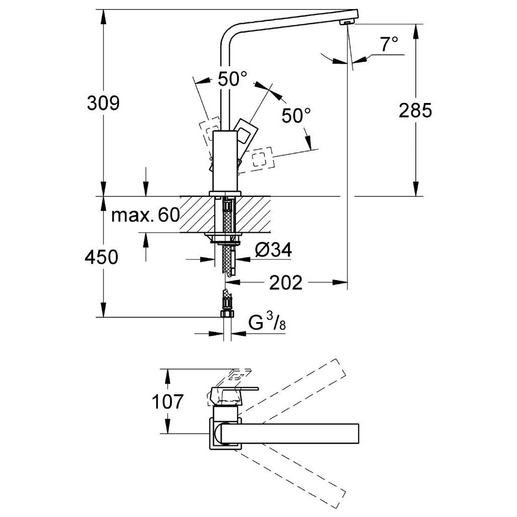 31255000 Grohe Eurocube kuhinjska armatura