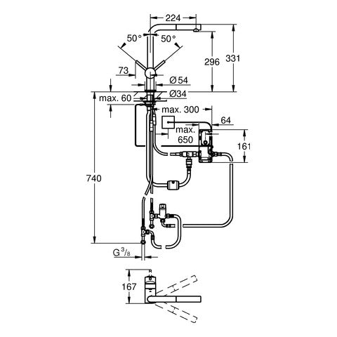 31360001 Grohe Minta Touch izvlečna kuhinjska armatura