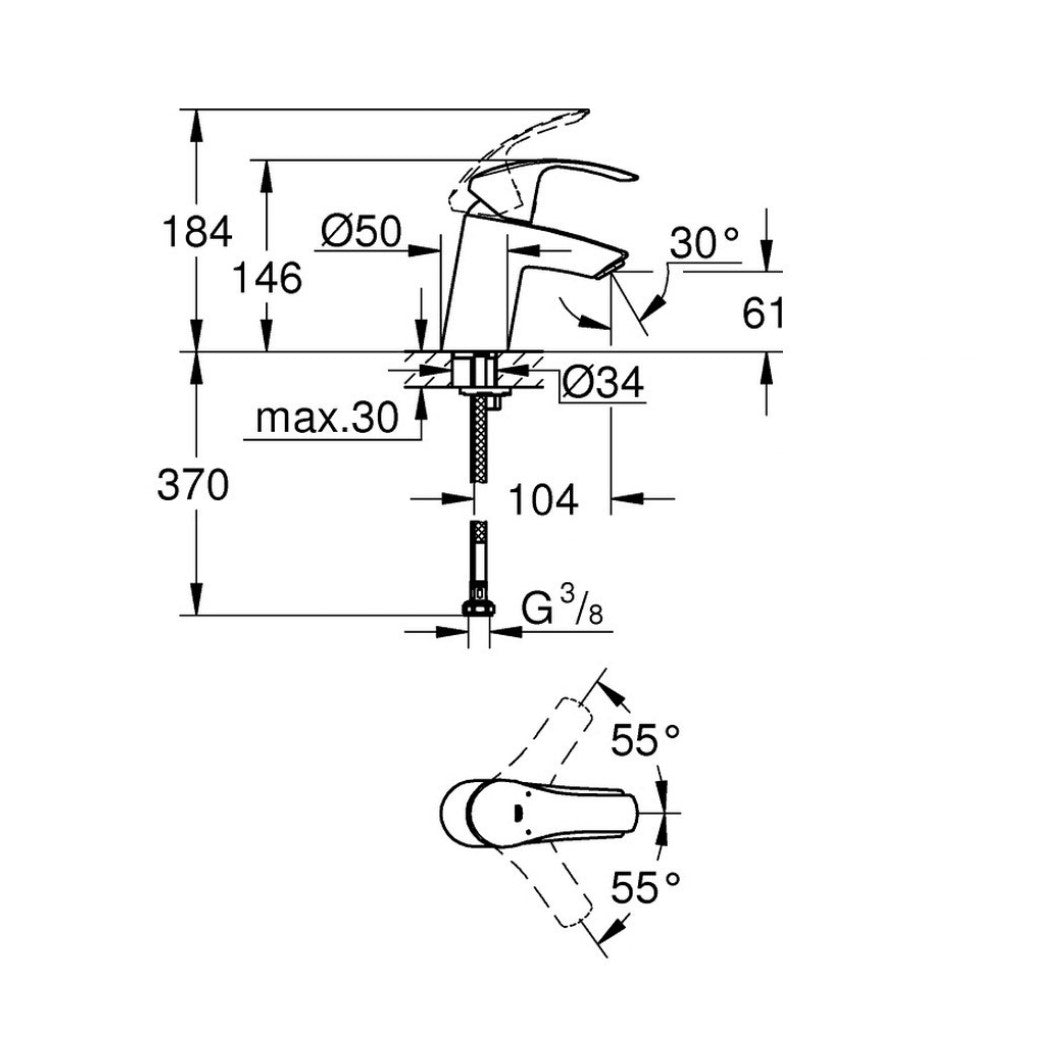 32467002 Grohe Eurosmart New armatura za umivalnik