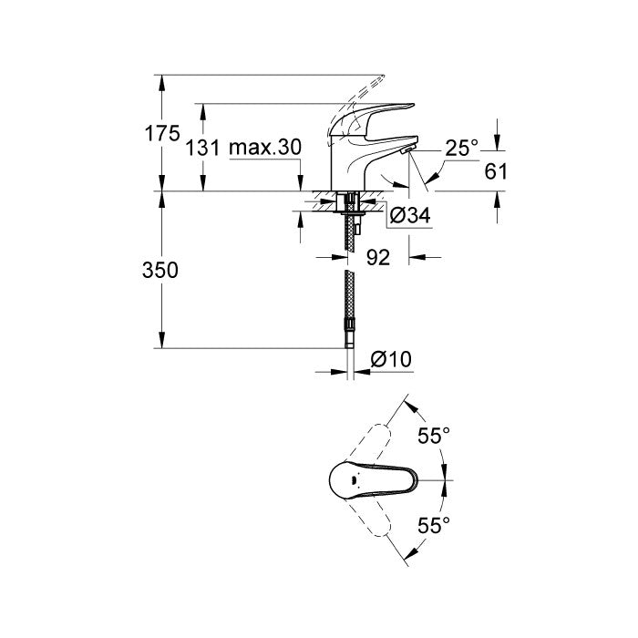 32734000 Grohe Euroeco armatura za umivalnik