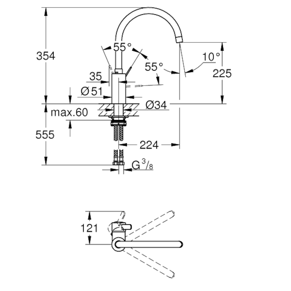 32843002 Grohe Eurosmart Cosmopolitan kuhinjska armatura