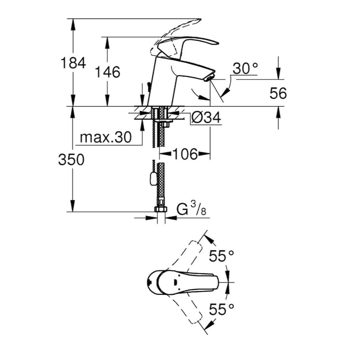 33188002 Grohe Eurosmart armatura za umivalnik