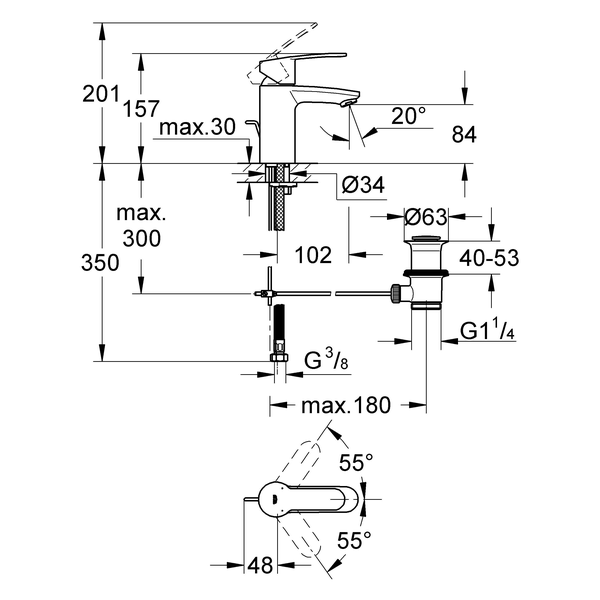 33552002 Grohe Eurostyle Cosmopolitan armatura za umivalnik