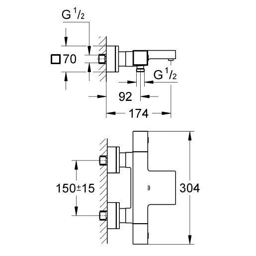 34497000 Grohe Grohtherm Cube armatura za kad termostatska