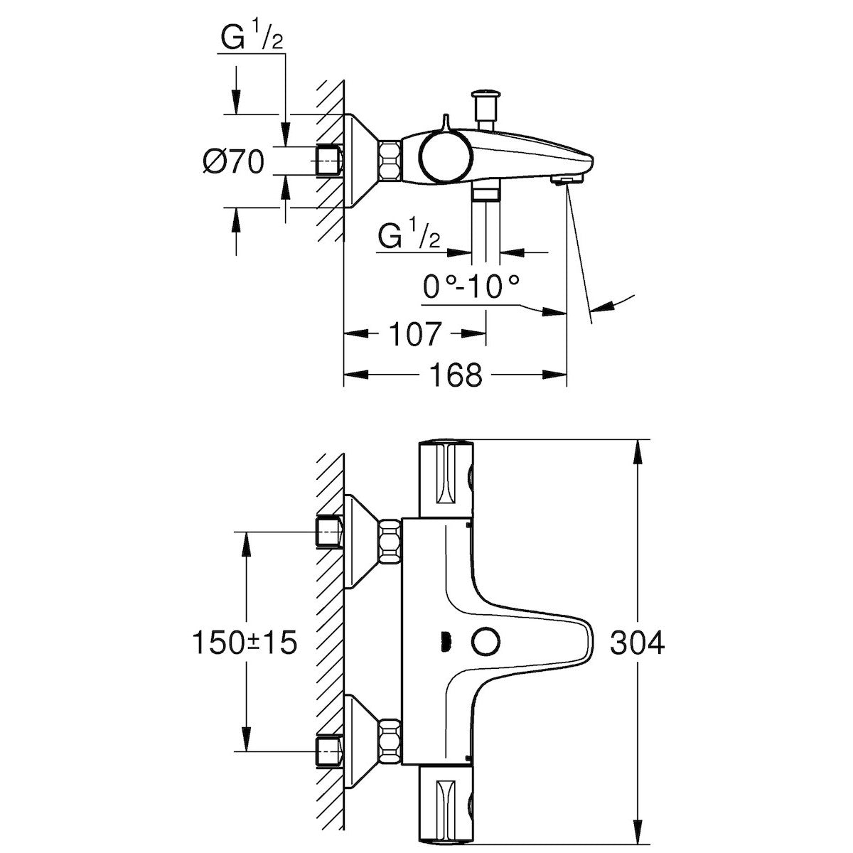 34576000 Grohe Grohtherm 800 armatura za kad termostatska