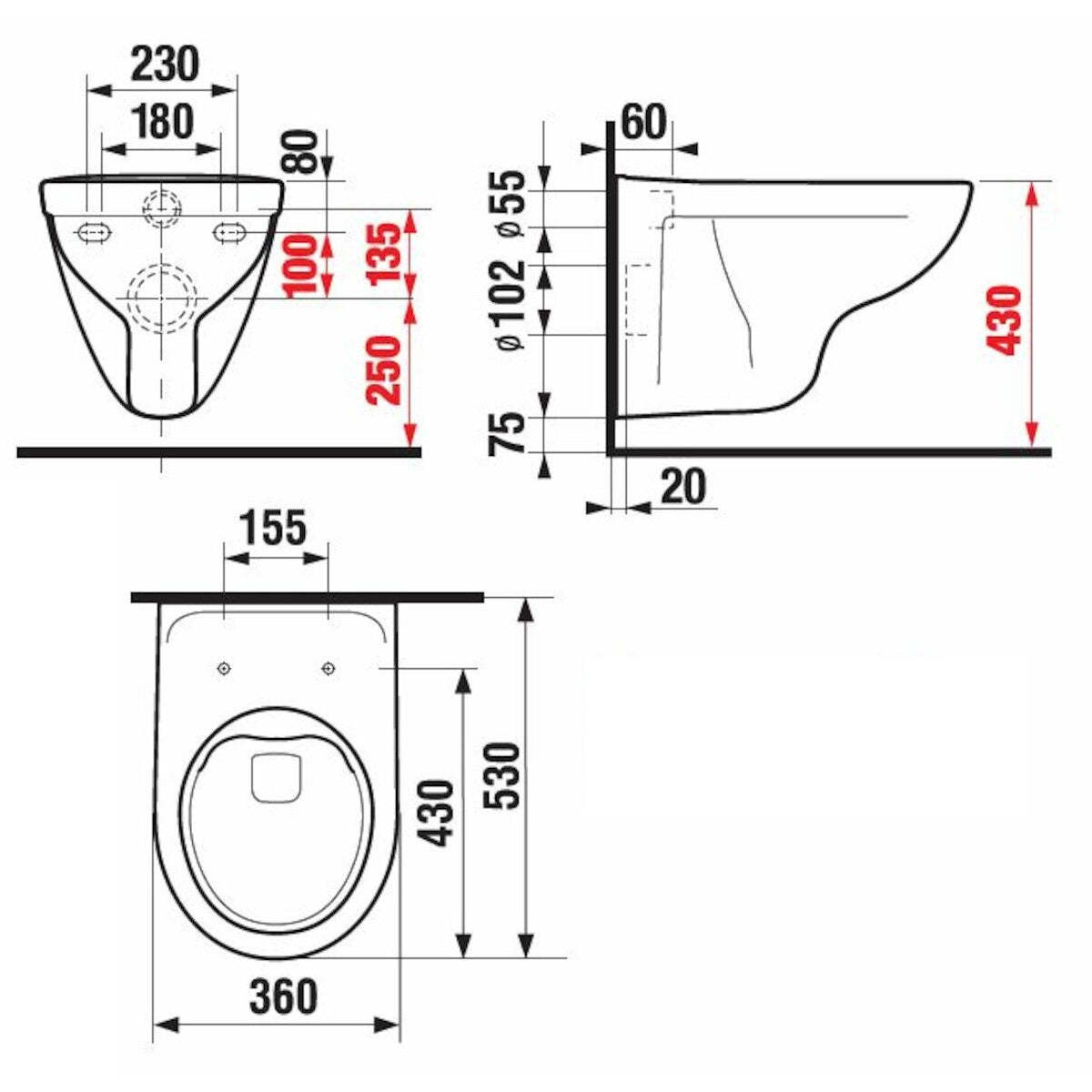 H8213840000001 Jika Lyra Plus viseča brezrobna WC školjka