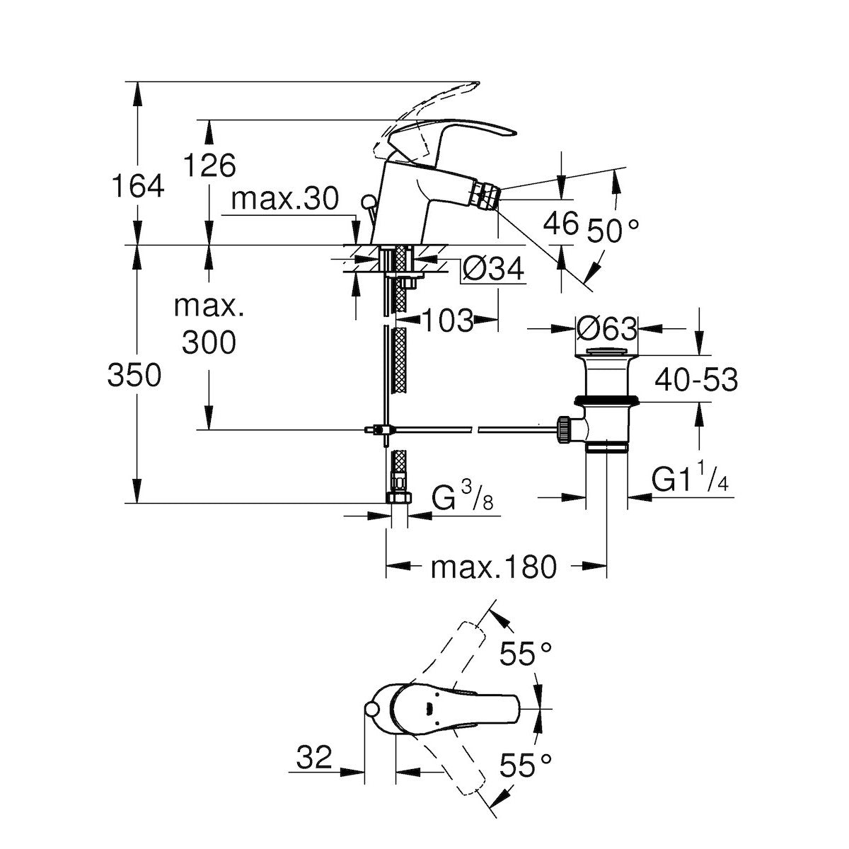 32929002 Grohe Eurosmart New armatura za bide