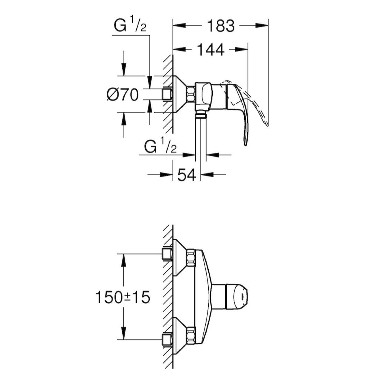 33555002 Grohe Eurosmart armatura za tuš