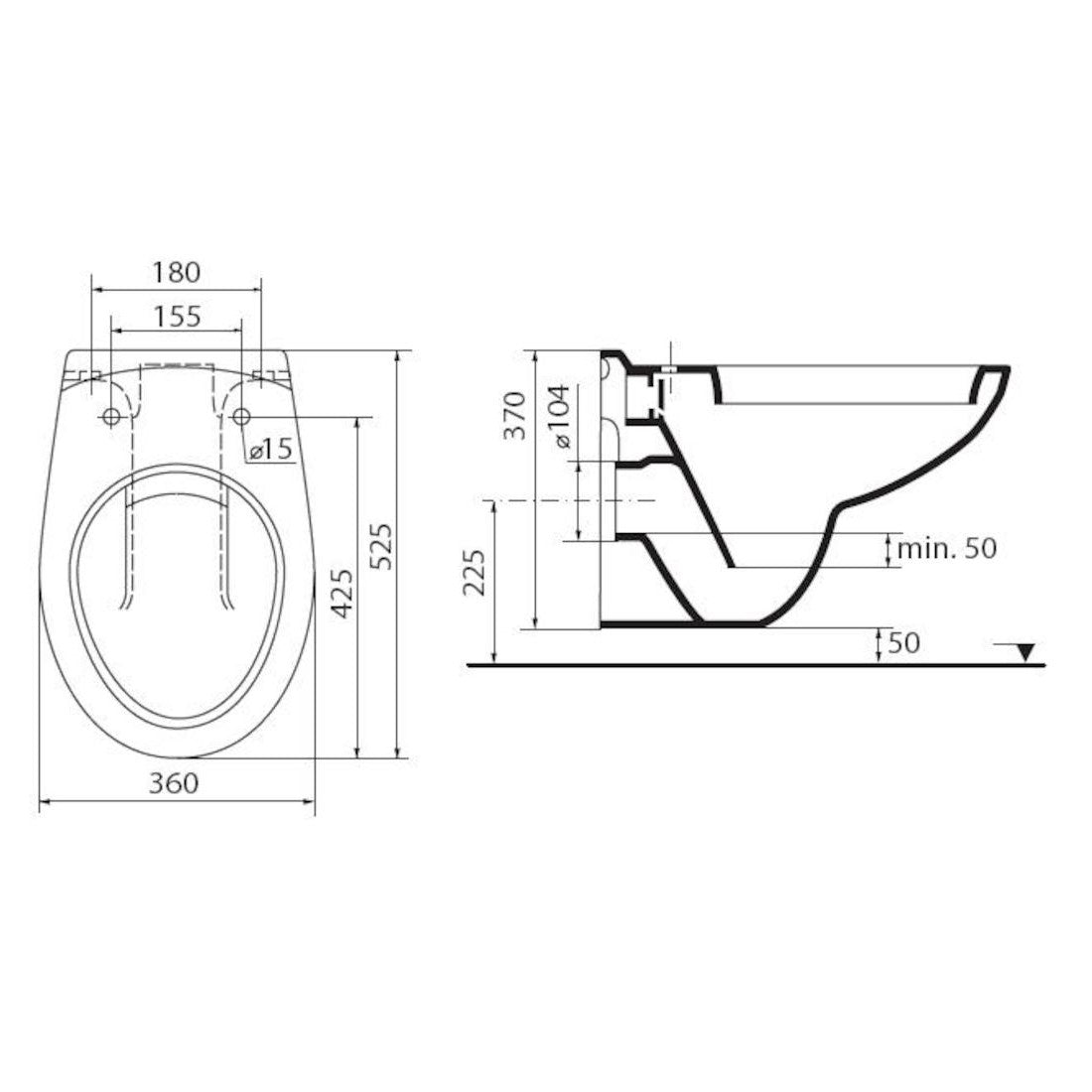 V390601 Ideal Standard Eurovit viseča WC školjka