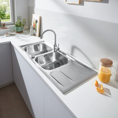 31587SD0 Grohe K400 dvojno pomivalno korito iz nerjavnega jekla