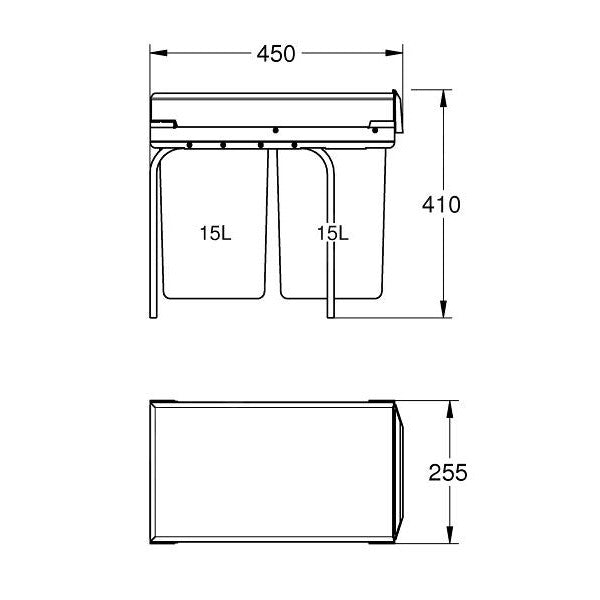 40855000 Grohe Blue Home, 2 x 15l sorter odpadkov