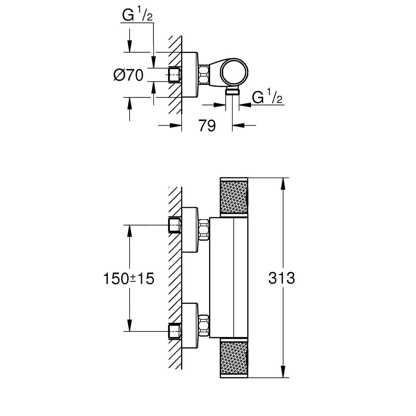 34776000 Grohe Grohtherm 1000 Performance armatura za tuš termostatska