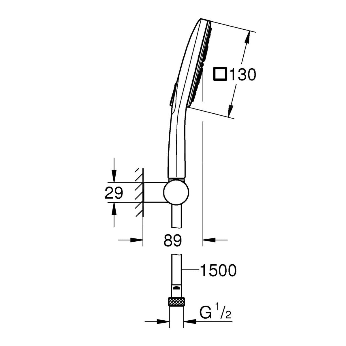 26588000 Grohe Rainshower SmartActive Cube 130 tuš set brez armature 3 funkcije