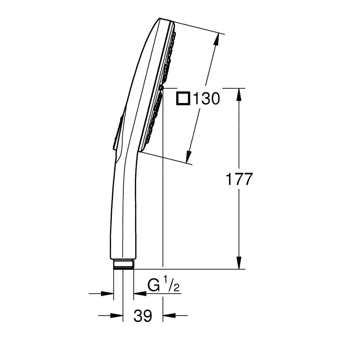 26552000 Grohe Rainshower SmartActive Cube 130 tuš ročka 3 funkcije