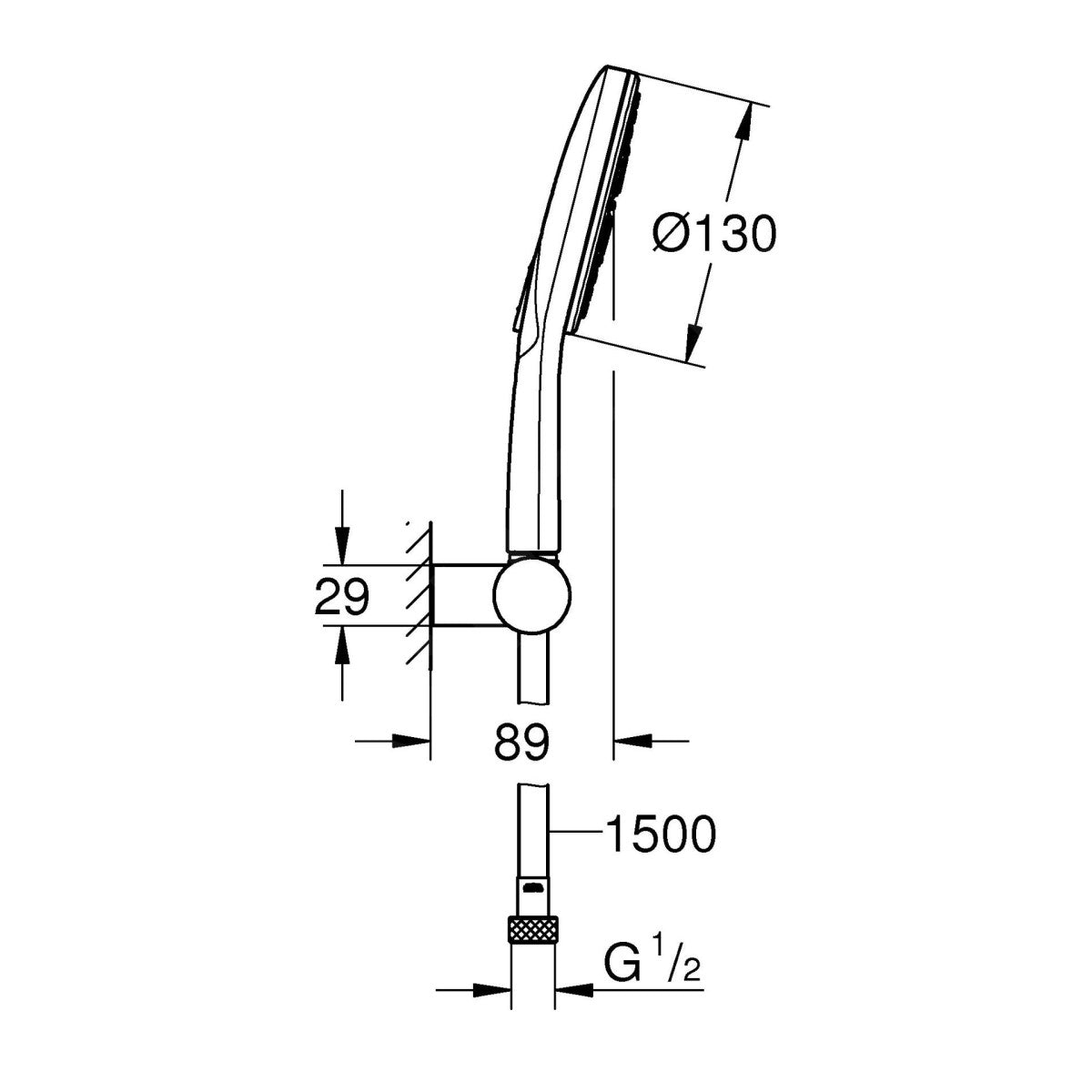 26580000 Grohe Rainshower SmartActive 130 tuš set brez armature 3 funkcije