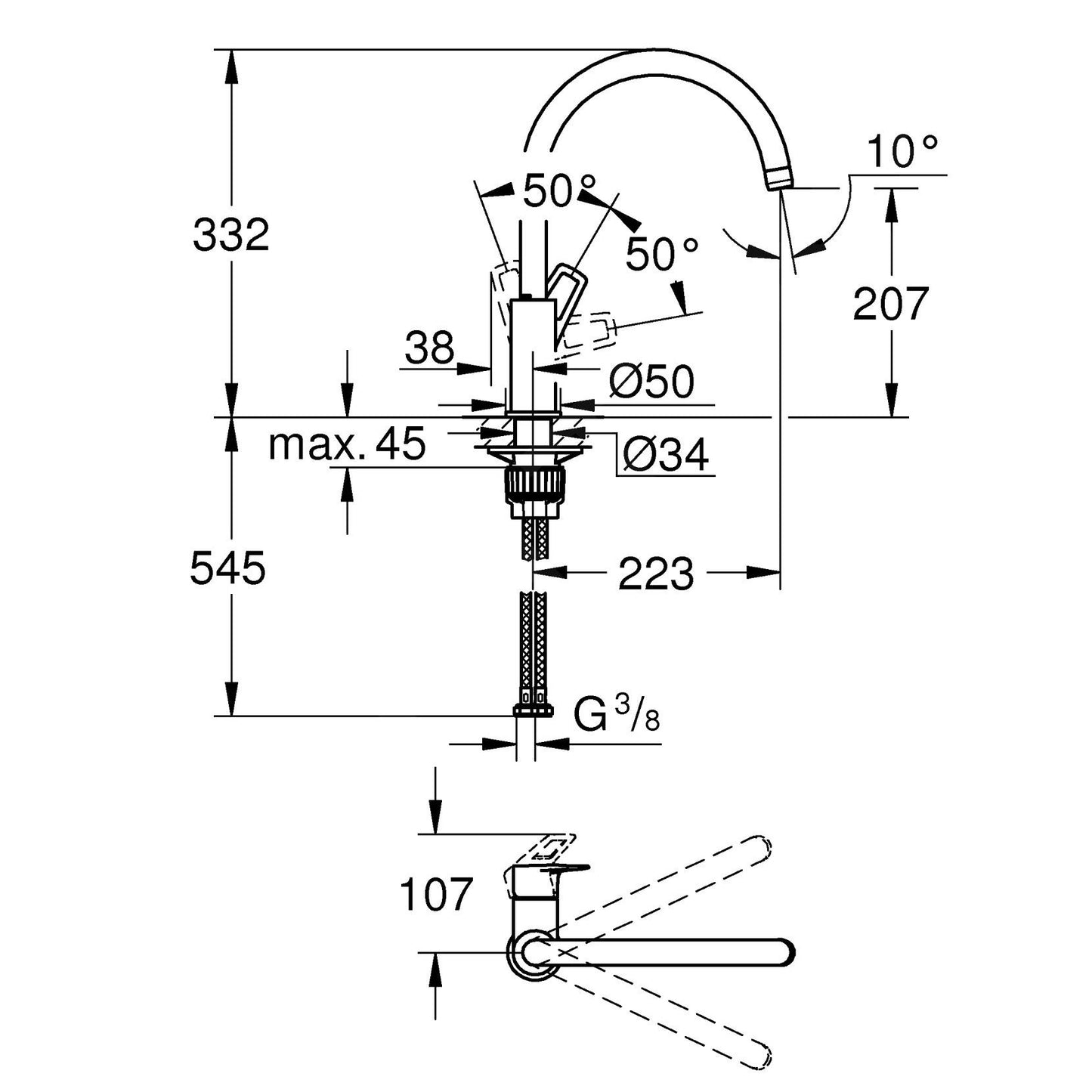 31368001 Grohe BauLoop kuhinjska armatura