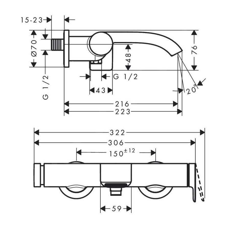 75420670 Hansgrohe Vivenis armatura za kad črna