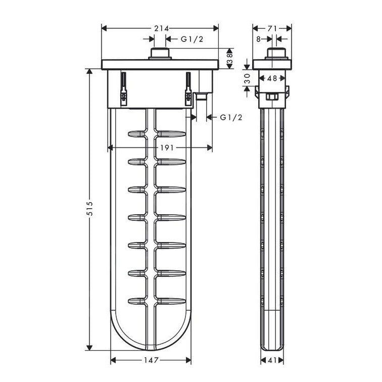 75444000 Hansgrohe Vivenis armatura za kad s tuš ročko za namestitev na rob kadi