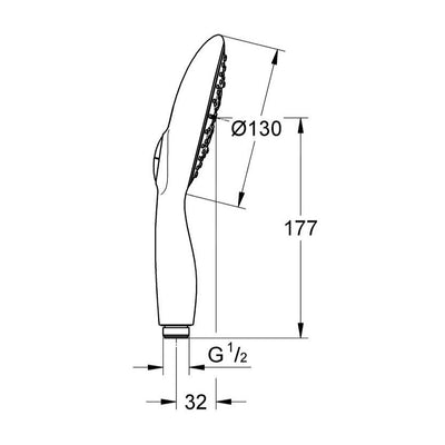 26107000 Grohe Vitalio Rain 130 tuš ročka 4 funkcije