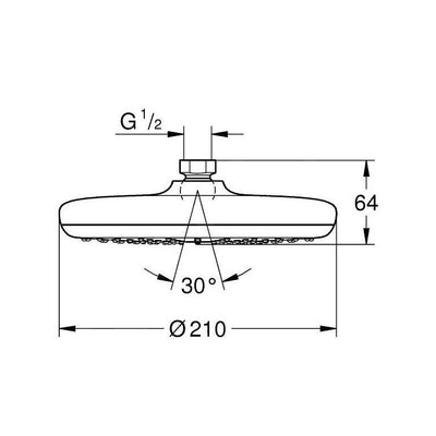 26415000 Grohe Vitalio Start 210 nadglavna prha