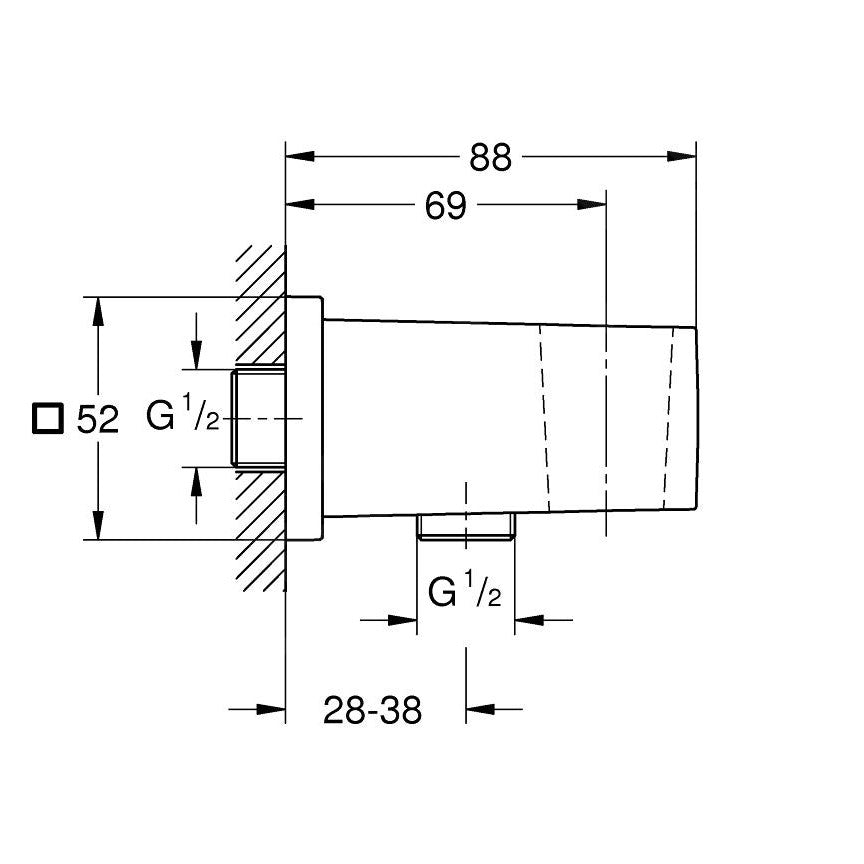 26370AL0 Grohe Euphoria Cube držalo za tuš ročko z iztočnim kolenom