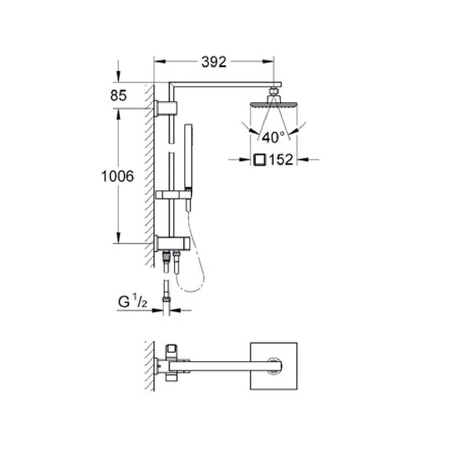 27696000 Grohe Euphoria Cube 150 tuš set brez armature