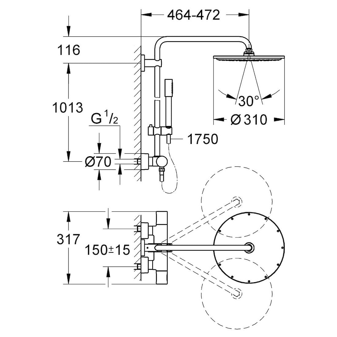 27966000 Grohe Rainshower 310 termostatska armatura s tuš setom