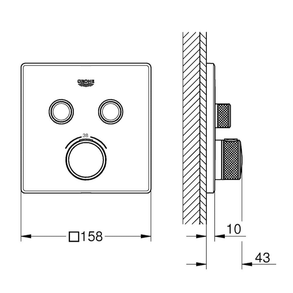 29124000 Grohe SmartControl termostatska pokrivna plošča