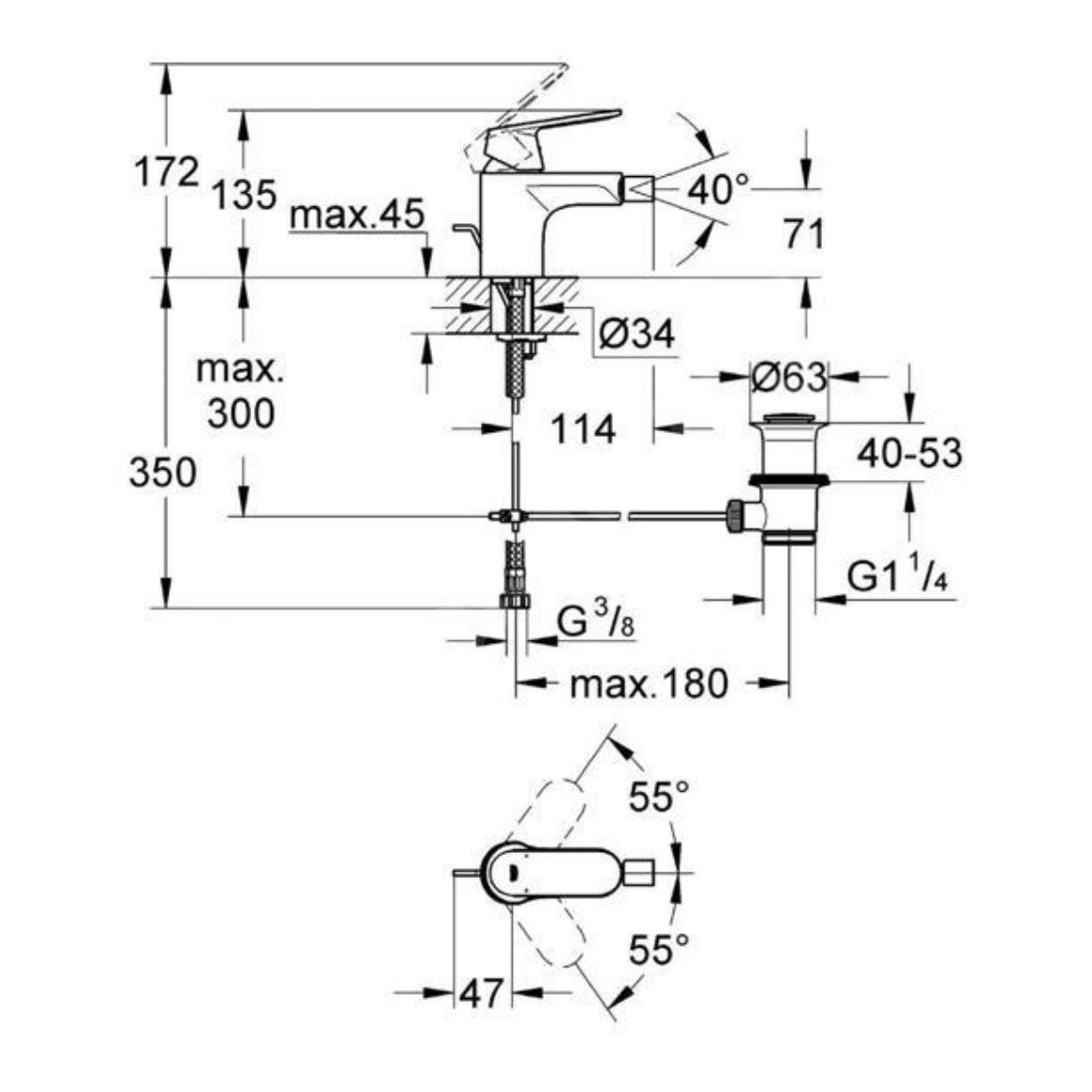 32839000 Grohe Eurosmart Cosmopolitan armatura za bide