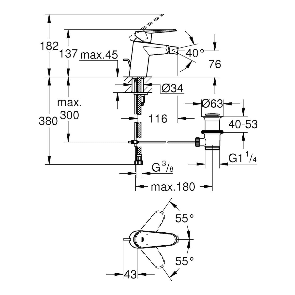 33244002 Grohe Eurodisc armatura za bide