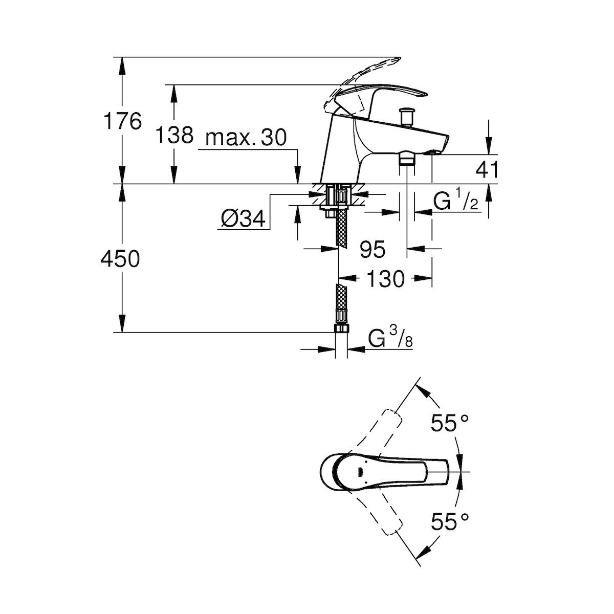 33412002 Grohe Eurosmart armatura za kad