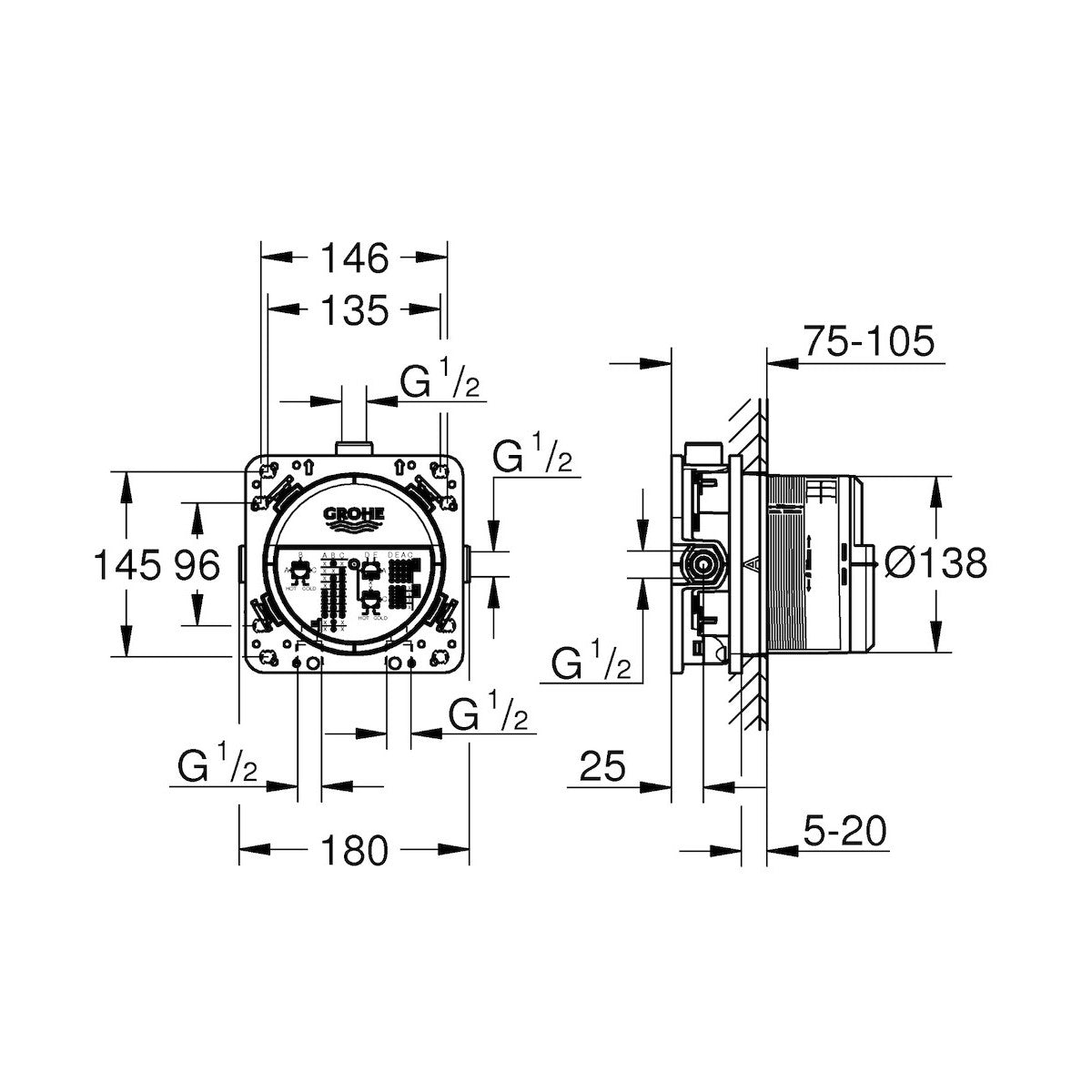 35600000 Grohe Rapido SmartBox univerzalni podometni del