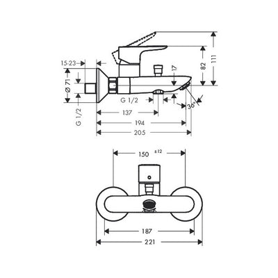 71740000 Hansgrohe Talis E armatura za kad