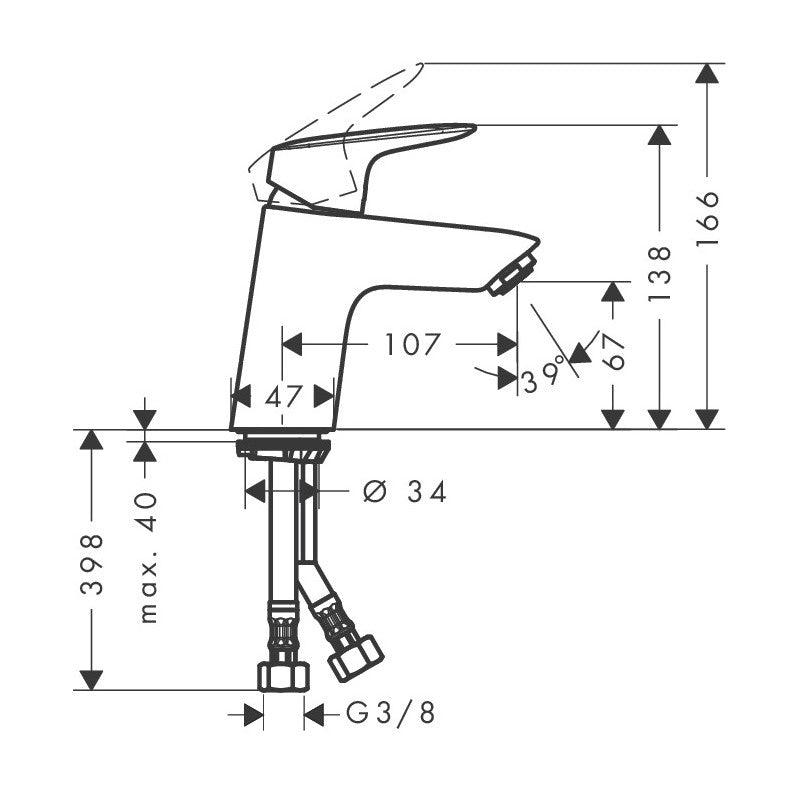 71077000 Hansgrohe Logis 70 Click-Clack armatura za umivalnik